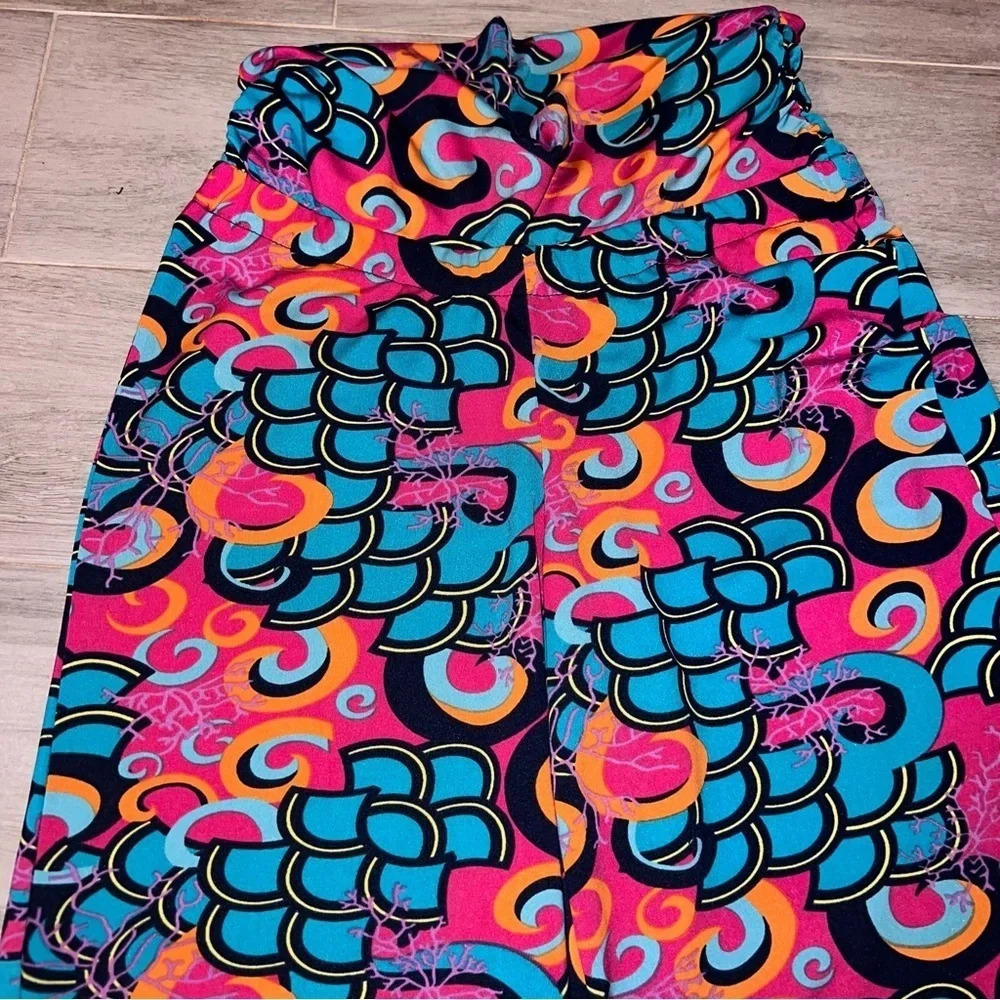 Tracy Negoshian Pink and Blue Abstract Wide Leg Boho Pants, Women’s Size XS - Picture 6 of 7